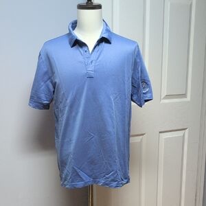 Ahead USA Dusty Blue Polo Cotton Blend International Club Embroidered Logo Sz L